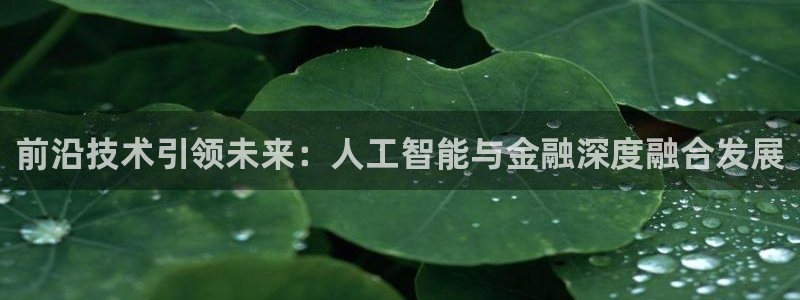 前沿技术引领未来：人工智能与金融深度融合发展